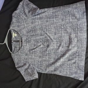 Mercer & Madison Navy Blue and White Dress Shirt Women's With Zipper on Back